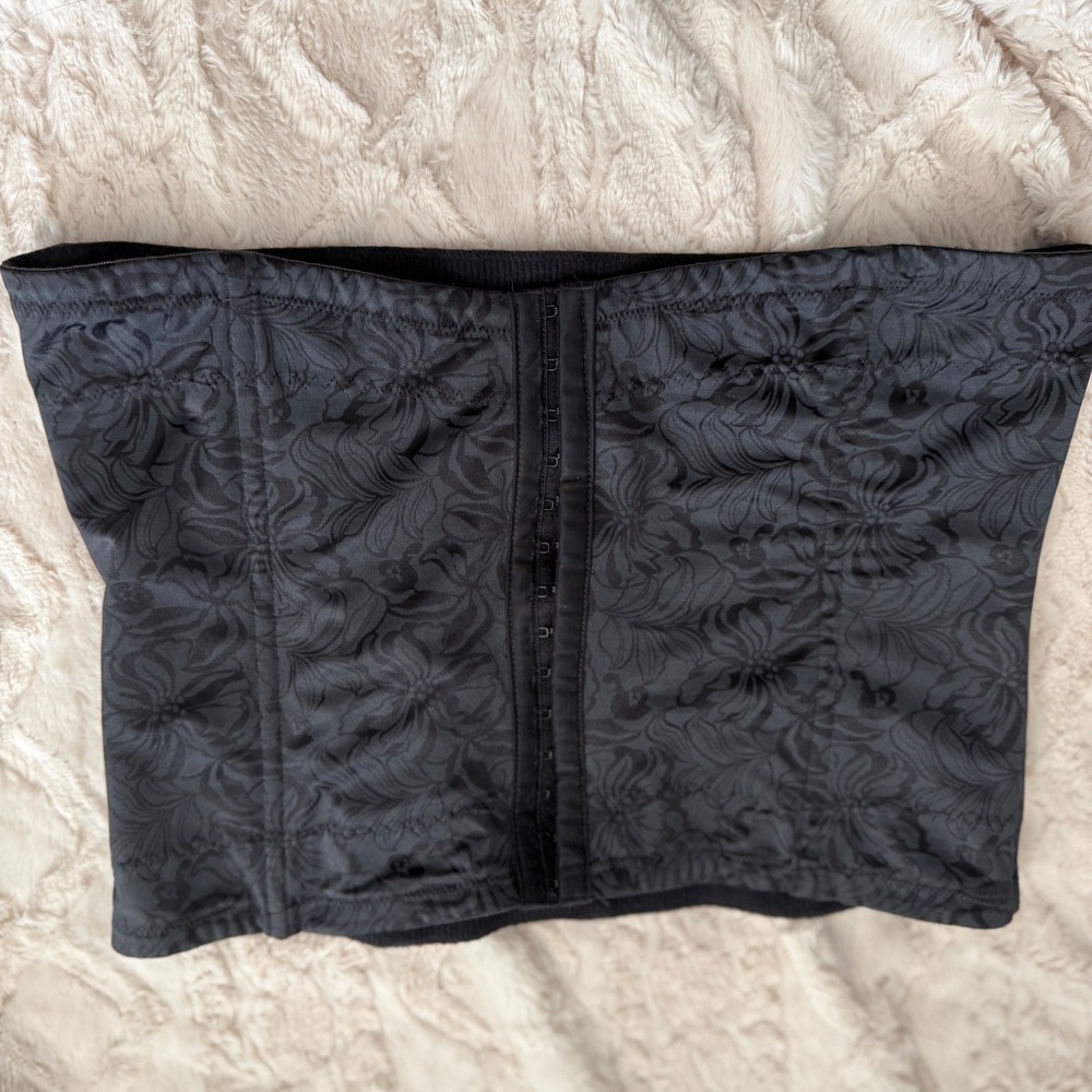 Floral Corset Waist Cincher Body Shaper‎ Black Women's Shapewear S/M Snatch